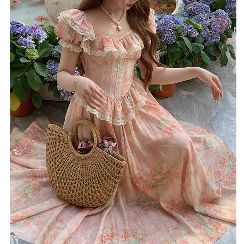 Fashion Personality Lace Floral Skirt Girl Dress