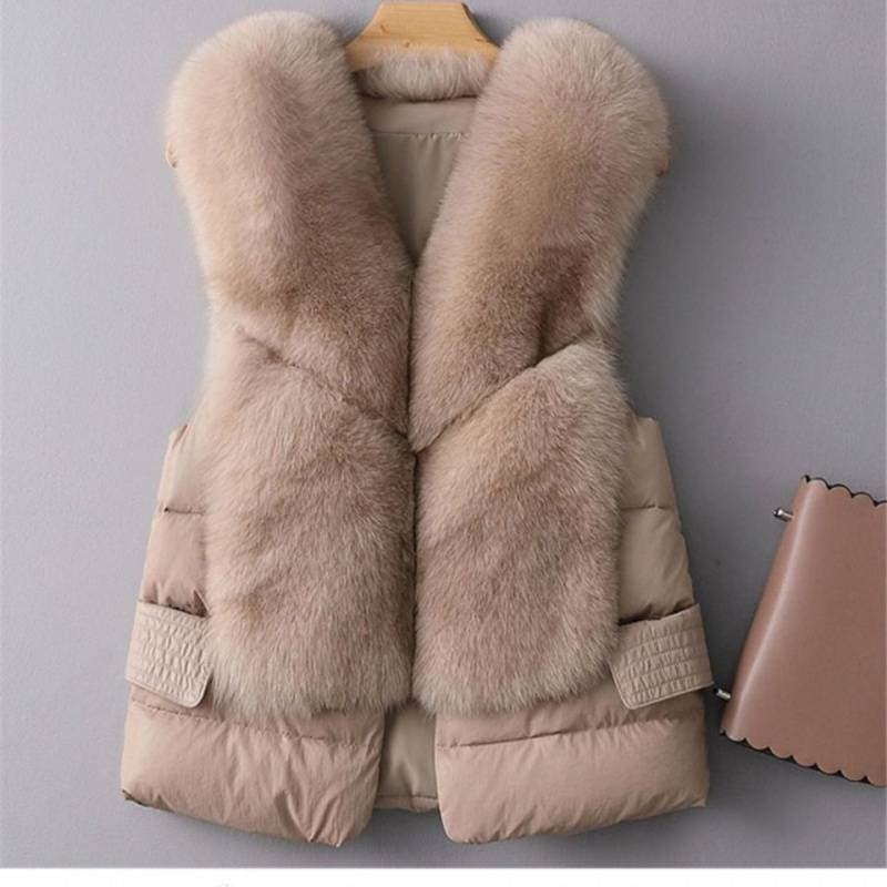 Wool-like Vest Waistcoat Short Down Jacket