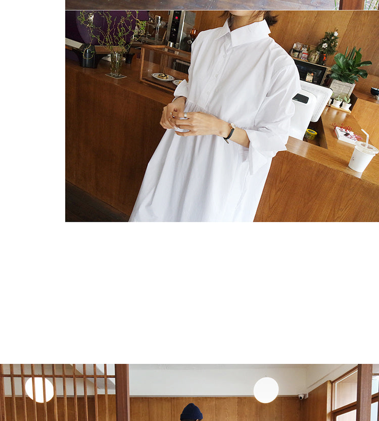 Women's Loose Casual Plus Size Long Sleeve Shirt Dress