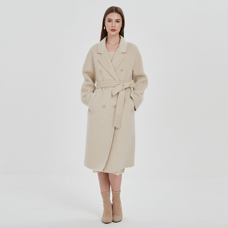 Double-sided Wool Overcoat Female Suit Collar Mid-length Cashmere