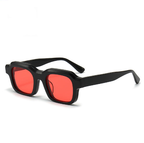 Thick Acetate Frame Sunglasses Gradient Color Stitching Sunglasses