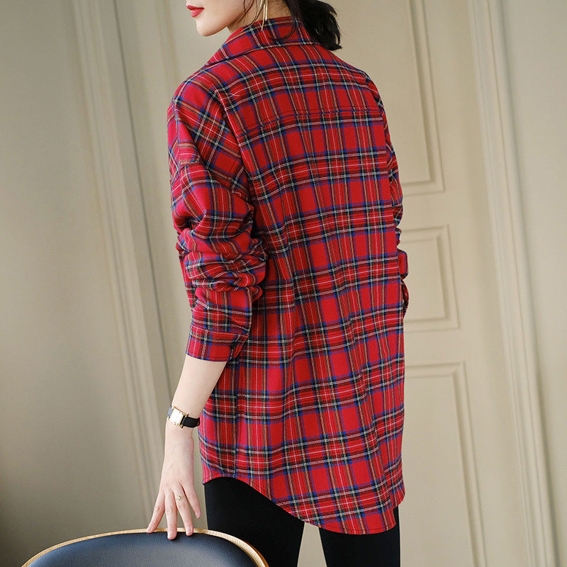 Autumn New Style Cotton Shirt Women Long Sleeves