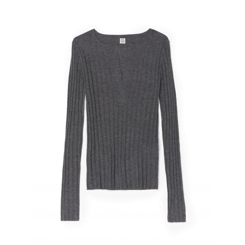 Women's Fashionable Silk Cashmere Half-open Collar Bottoming Top