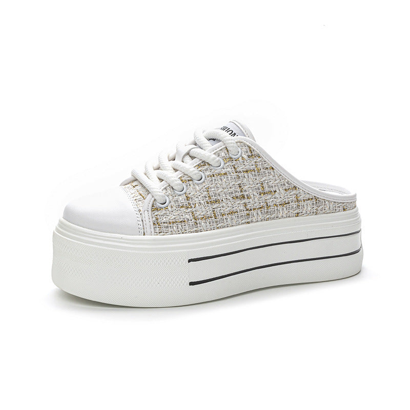 Thick Bottom Height Increasing Canvas Shoes Women