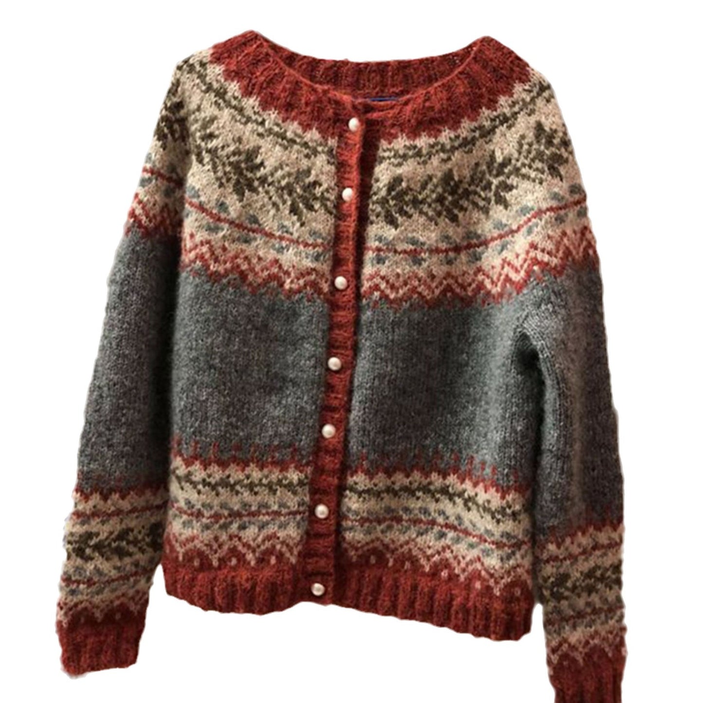 Women's Ethnic Style Brocade Sweater Autumn And Winter Cardigan Single-breasted Sweater