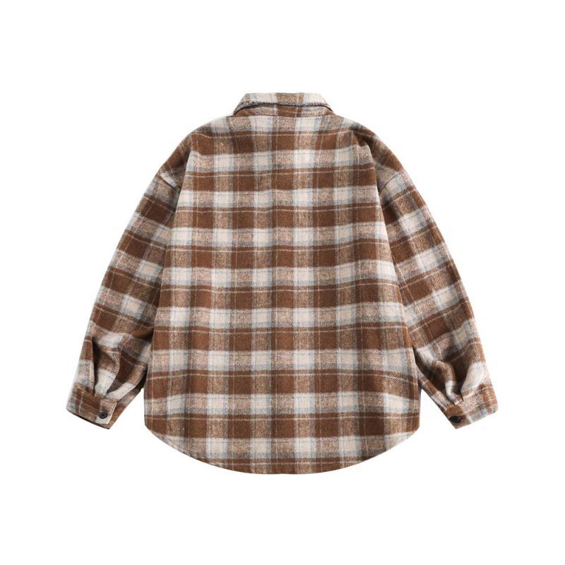 Winter Retro Plaid Shirt Boys And Girls College Style