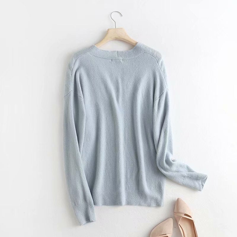 Pull en mohair col V