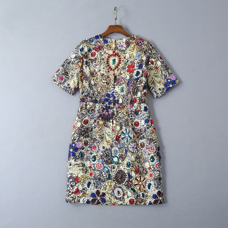 Robe moulante à la taille avec impression artistique abstraite