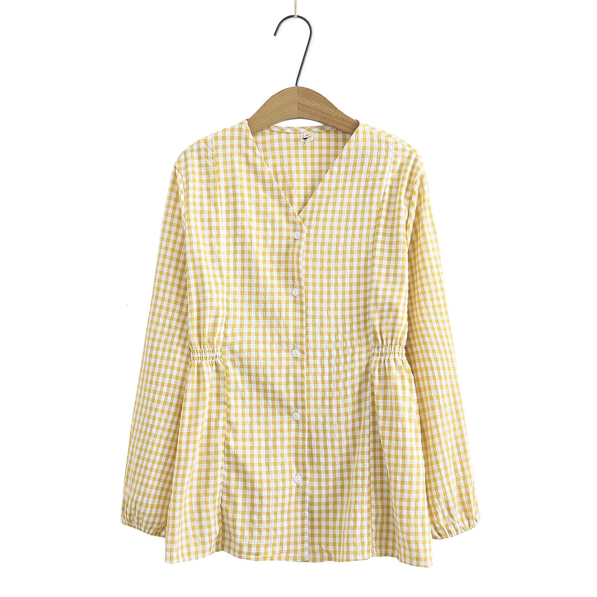 Petit Cardigan Slim à carreaux pour femmes, chemise à manches longues et col en v, mode printemps