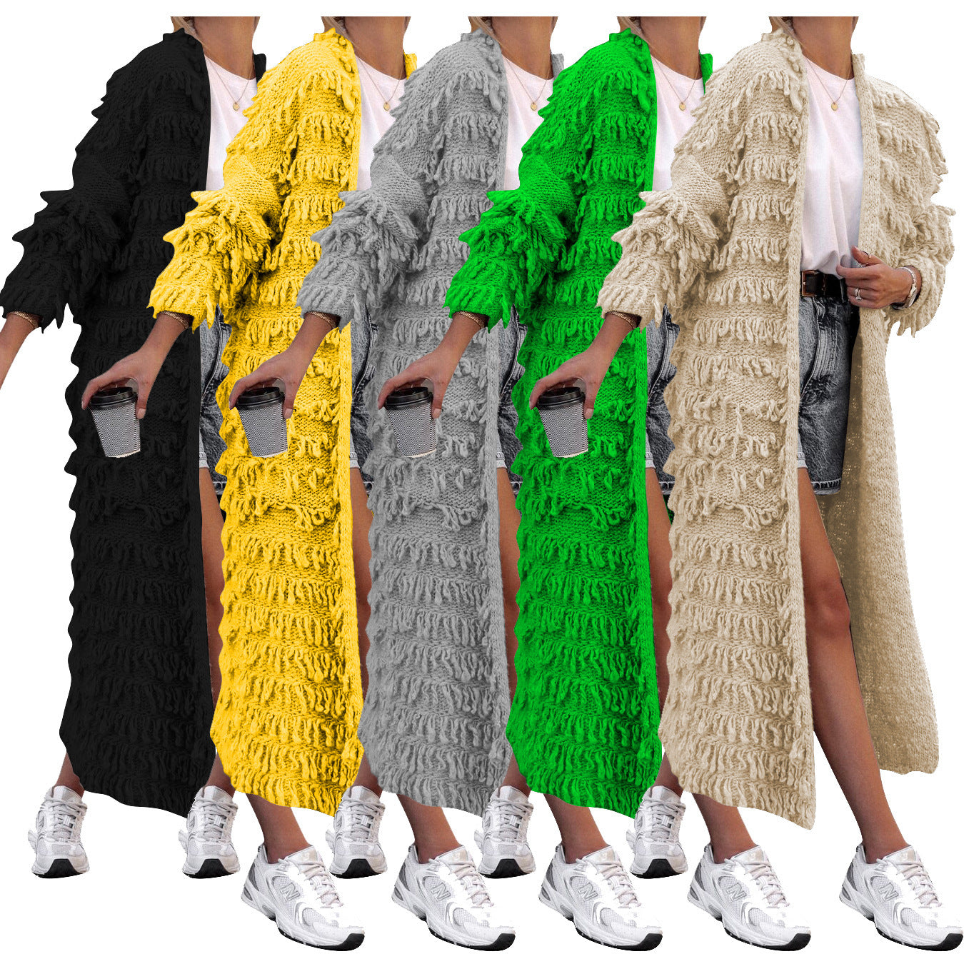 Women's Clothing Tassel Knitted Coat