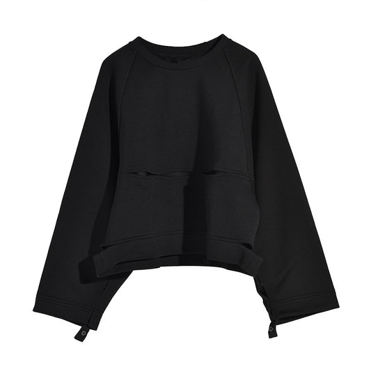 Women's spring long sleeve round neck loose t-shirt