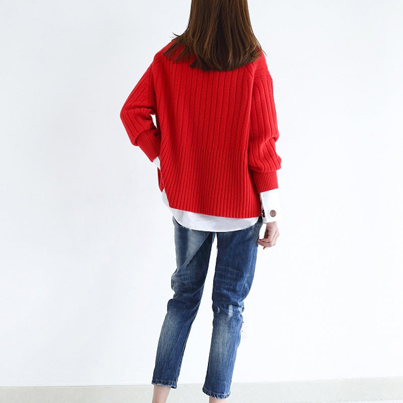 Thick round neck cashmere sweater