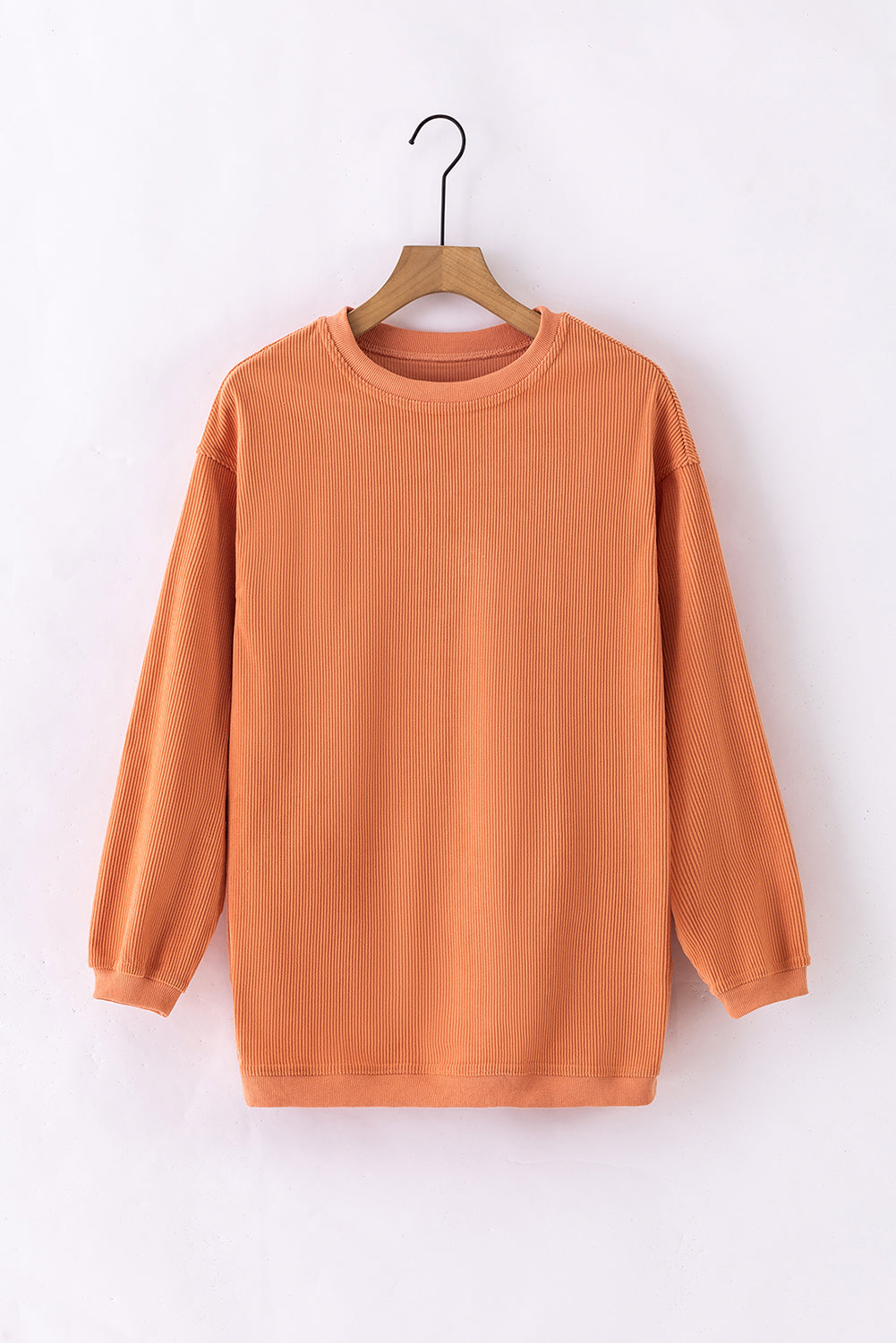 Sweat-shirt surdimensionné orange côtelé en cordon