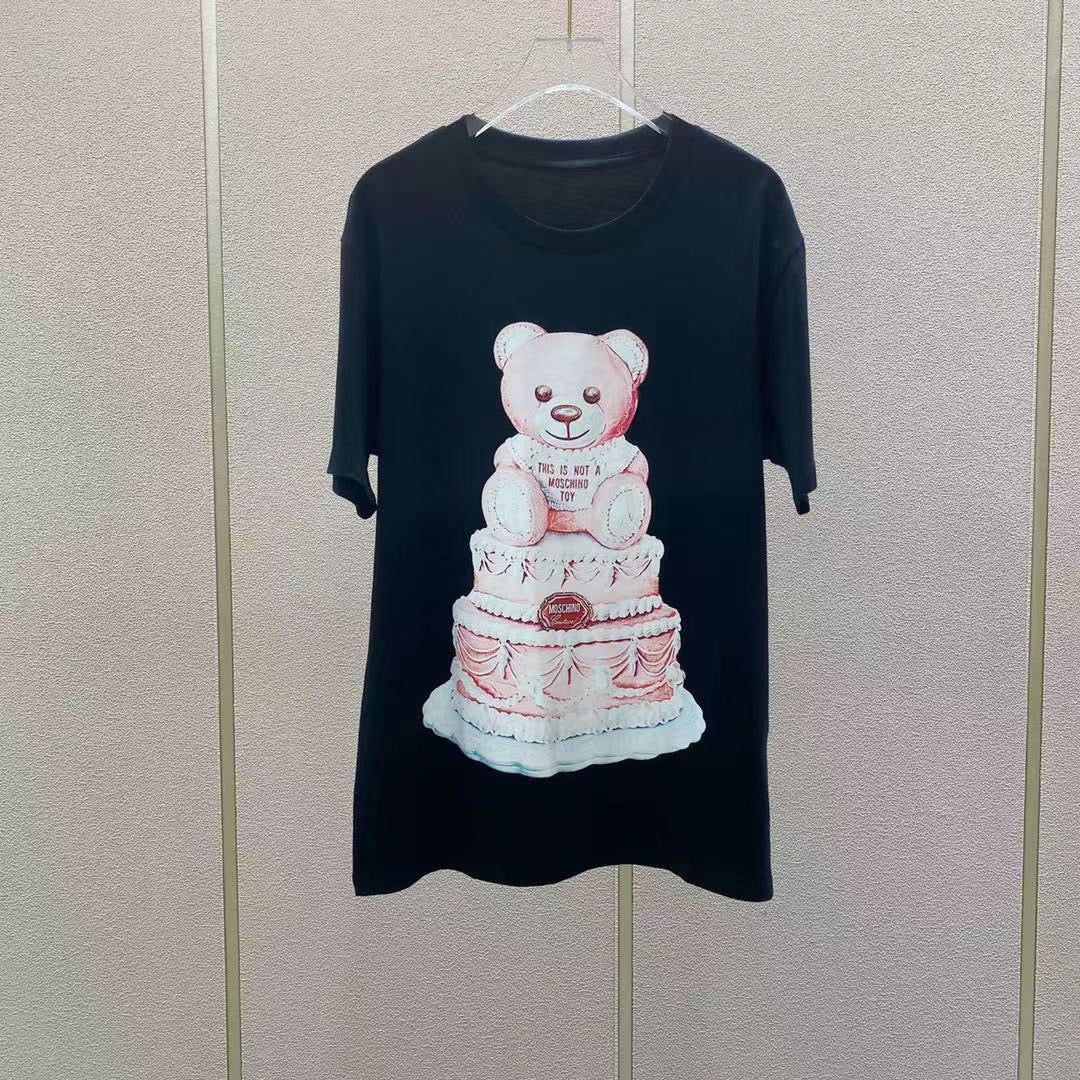 Cartoon Bear Print Short Sleeve Couple Casual