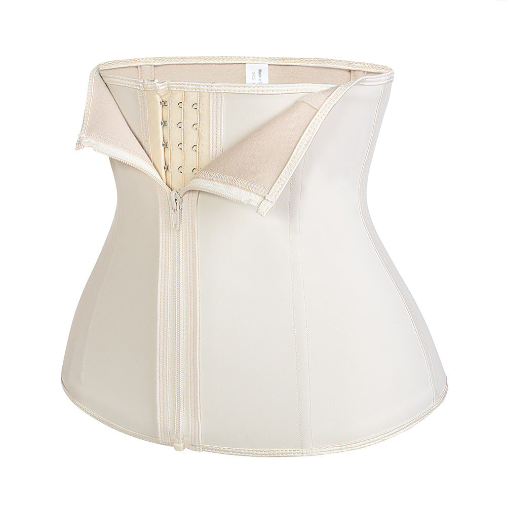 3-Breasted + zipper double layer natural latex corset