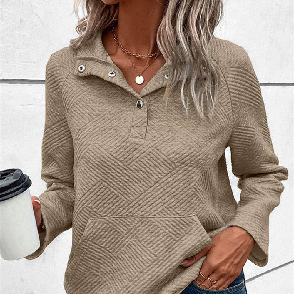 All-matching V-neck Long Sleeve Top Women