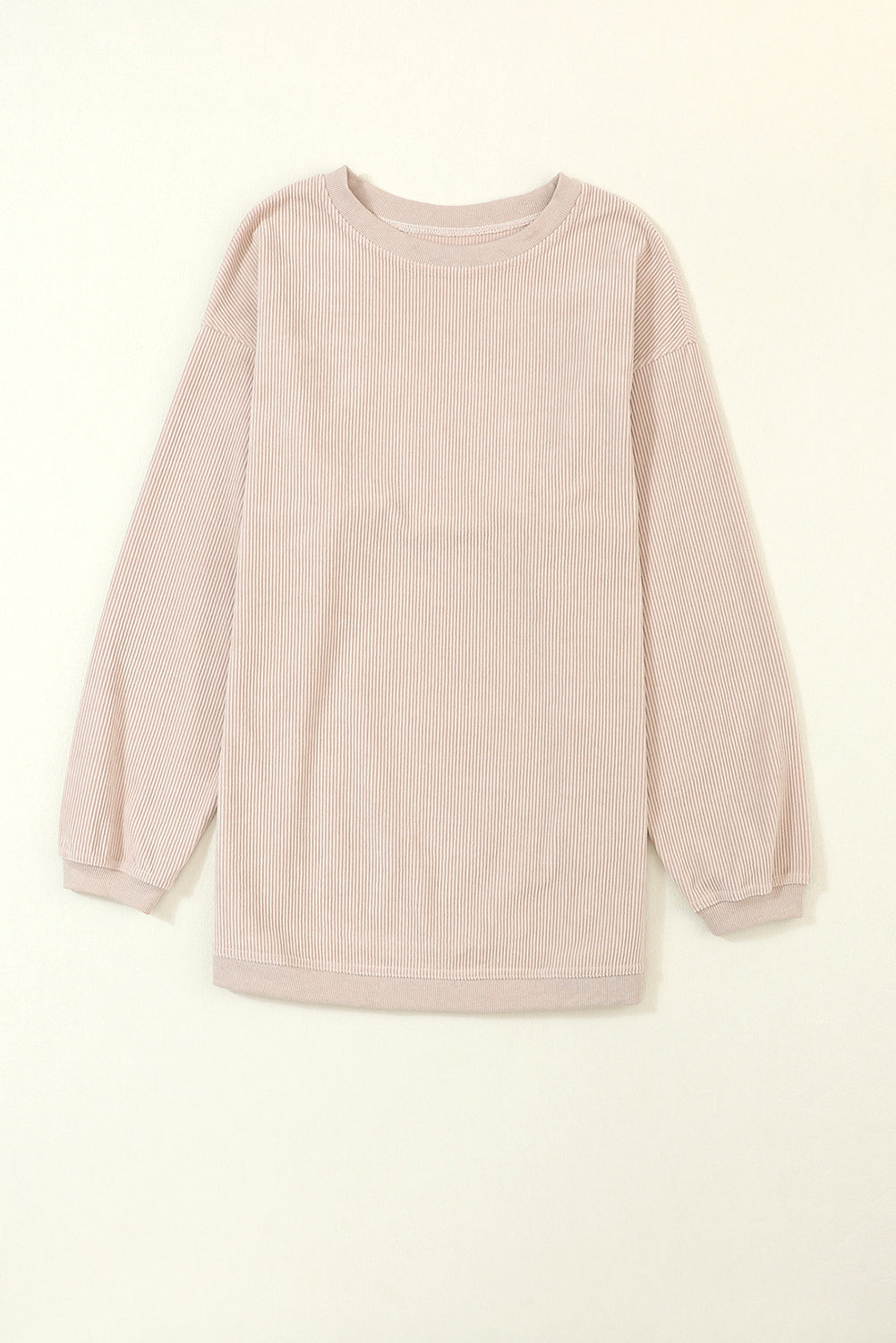 Apricot Ribbed Corded Oversized Sweatshirt