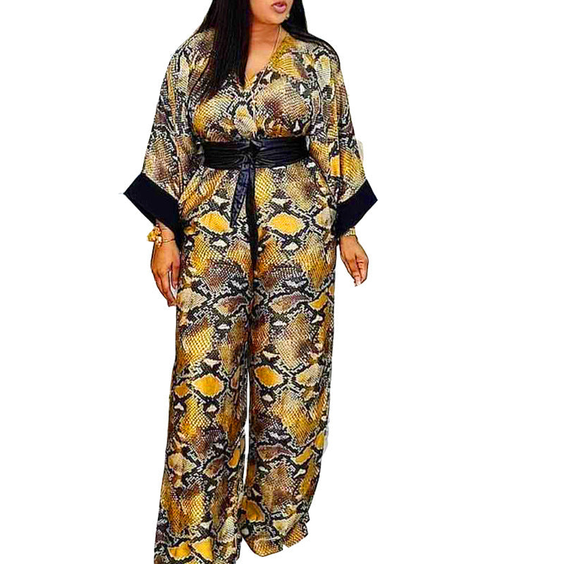 African Plus Size Women's European and American Jumpsuit