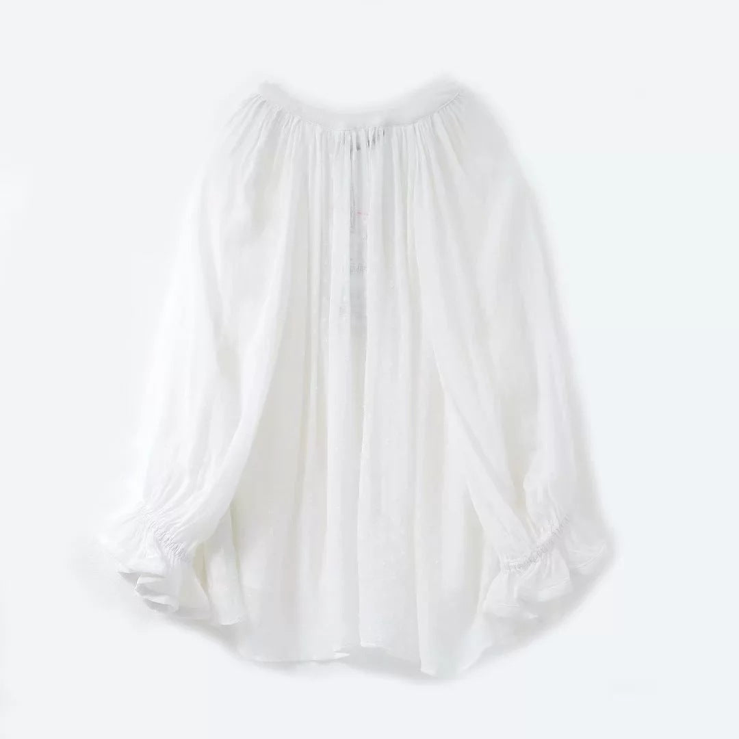 Chemise française ample en Tulle pour femmes, nouvelle collection d'automne