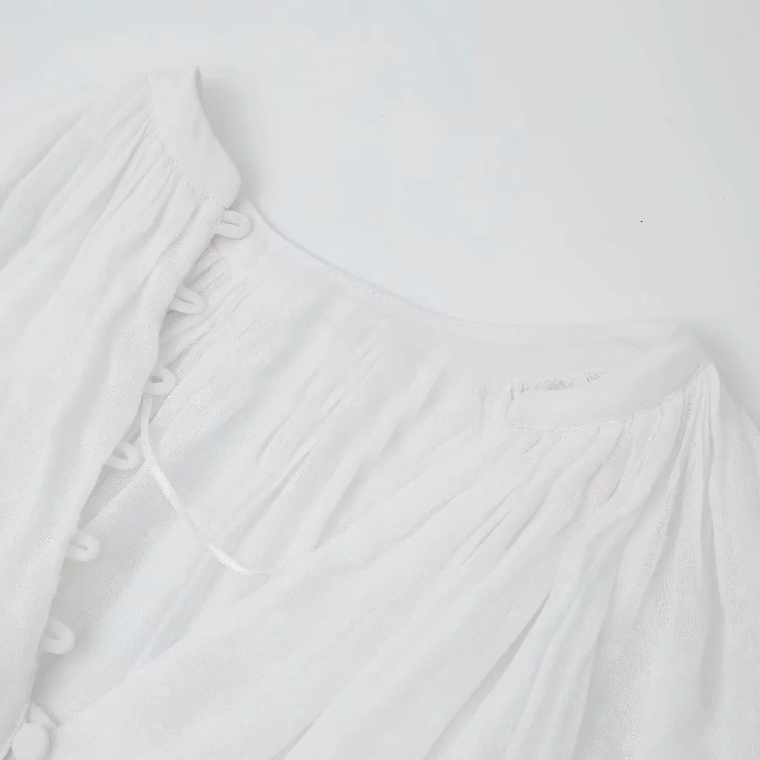 Chemise française ample en Tulle pour femmes, nouvelle collection d'automne