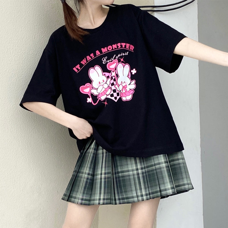 Xue Yinghai Original jk Uniform Hall genuino todo fósforo dulce y camiseta estampada fresca