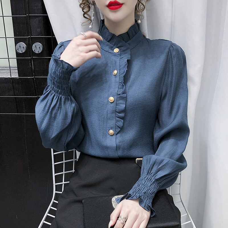 Women's Lace Puff Sleeve Shirt With Fungus