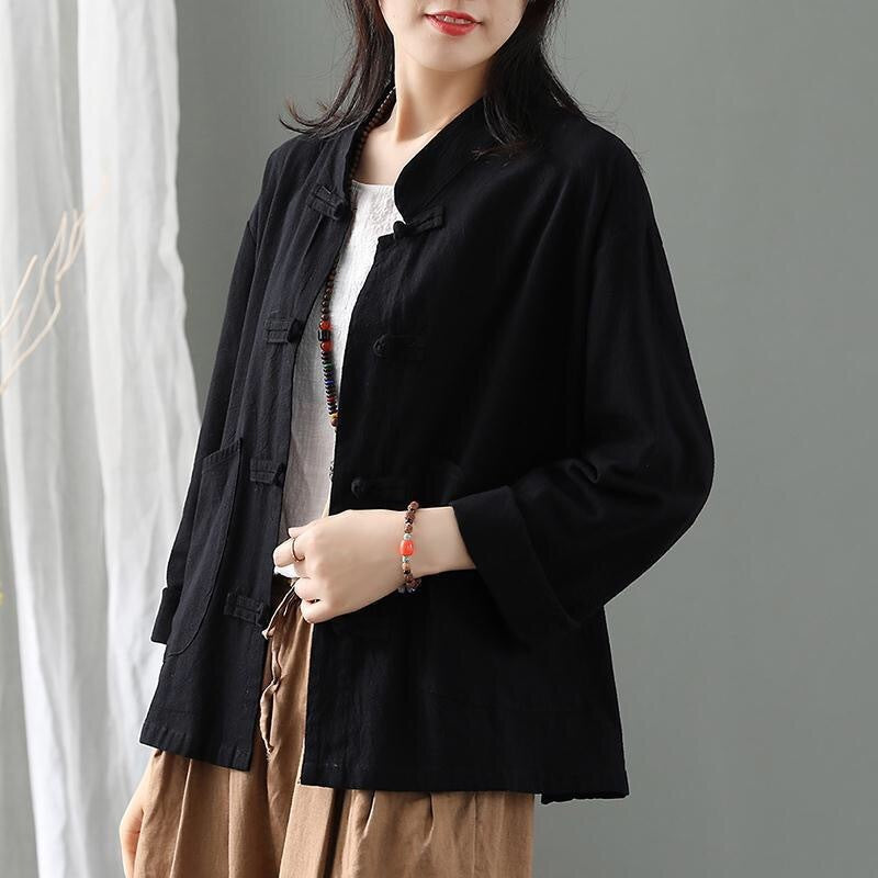 Cotton Linen Cardigan Shirt Jacket Casual