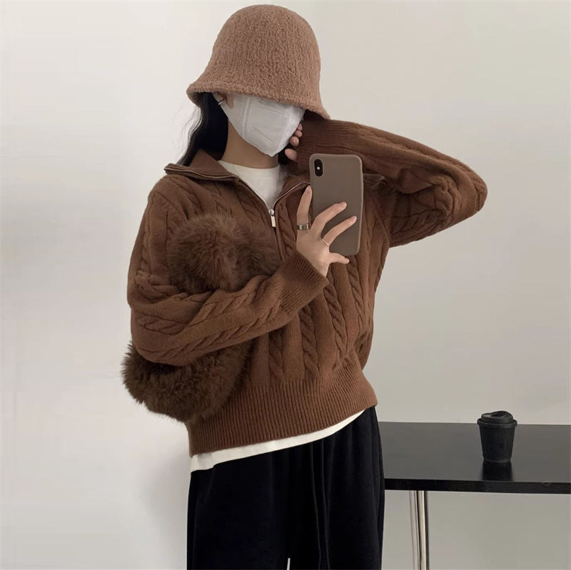 Women's Knitted Top Retro Outerwear