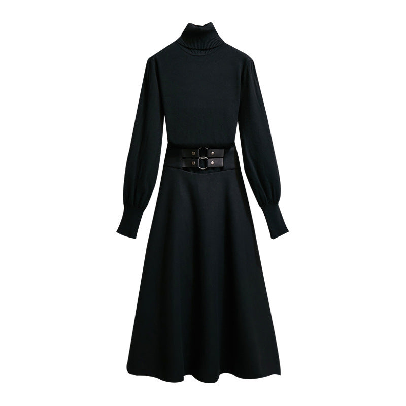 Autumn/winter dark dress Hepburn style dress