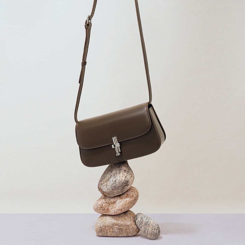 Sac à bandoulière en cuir véritable assorti pour femme