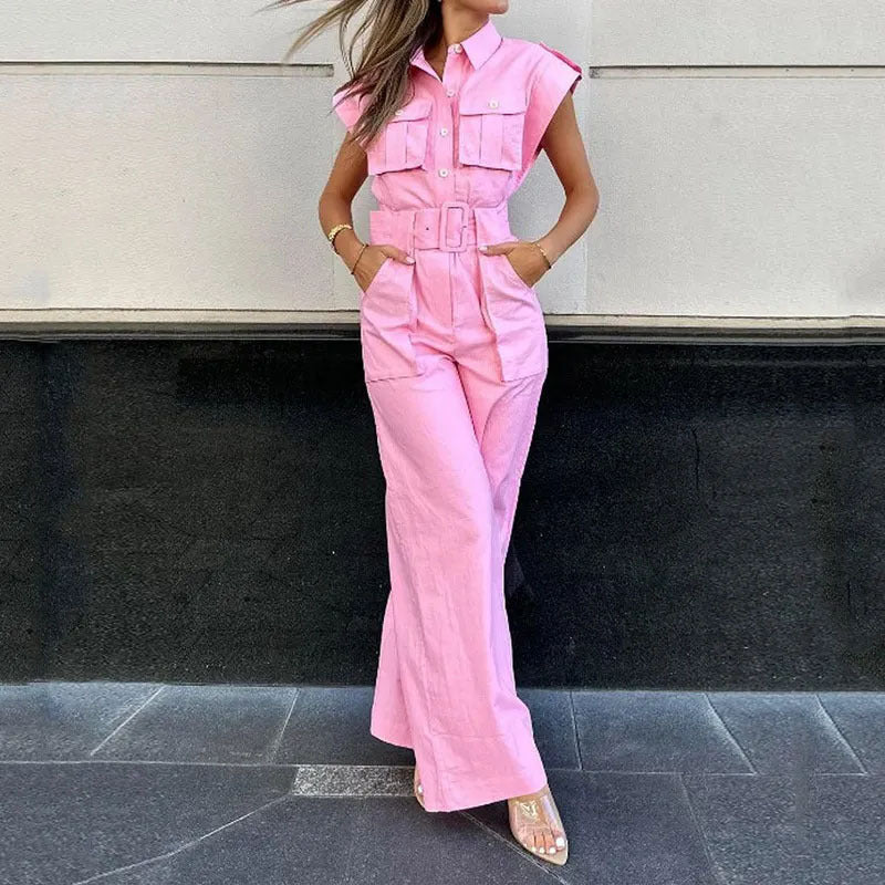 Fashionable Off-shoulder Collar Waist Jumpsuit For Women