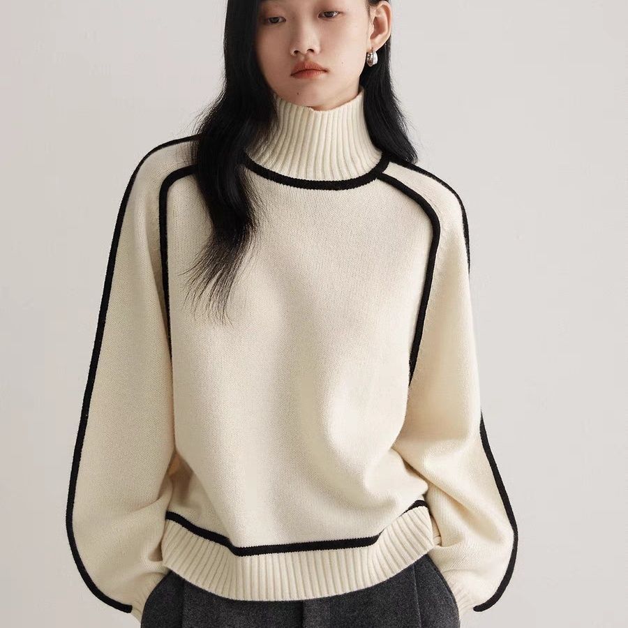 Autumn And Winter Half Turtleneck Three-dimensional Casual Loose Pullover Knitted Sweater