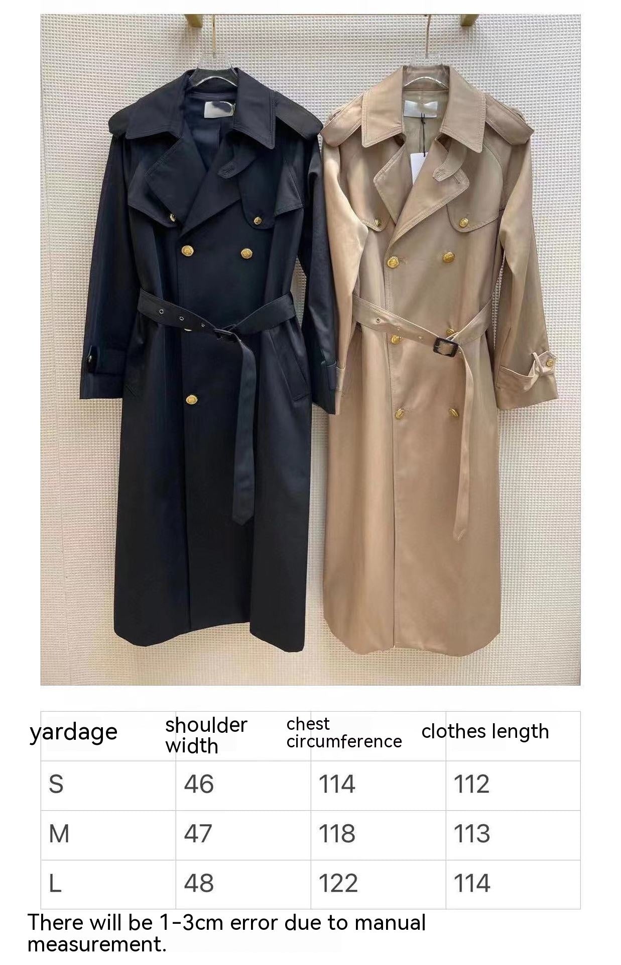 Waist-tight Design Jacquard Lining Trench Coat