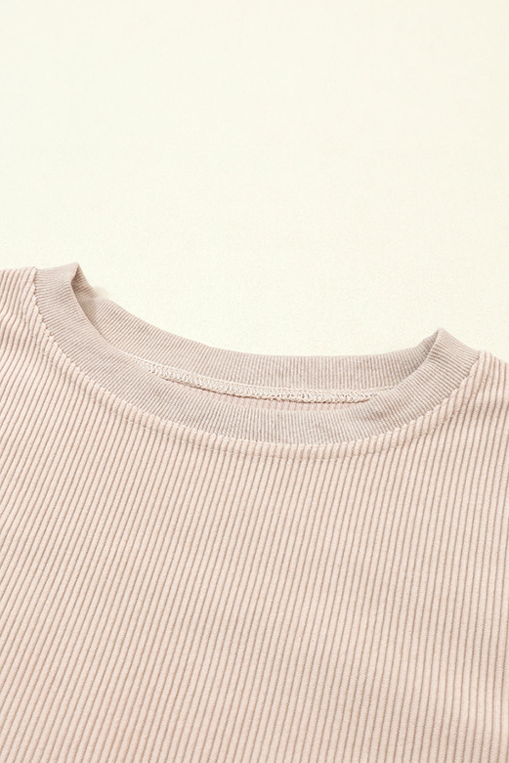 Apricot Ribbed Corded Oversized Sweatshirt