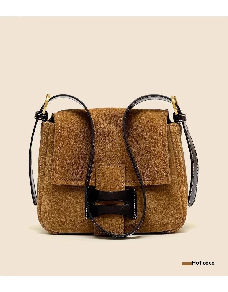 Sac messager à bandoulière en cuir véritable poli mat