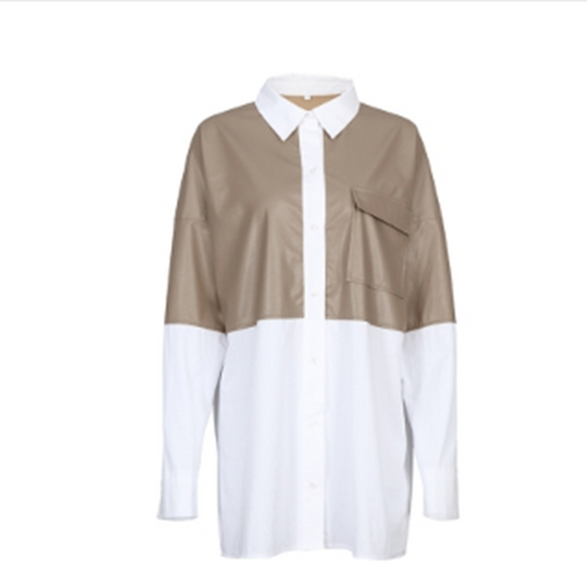 Women's Long Sleeve Shirt With Loose Polo Collar