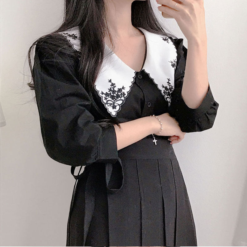 Temperament bottoming shirt bow chiffon shirt