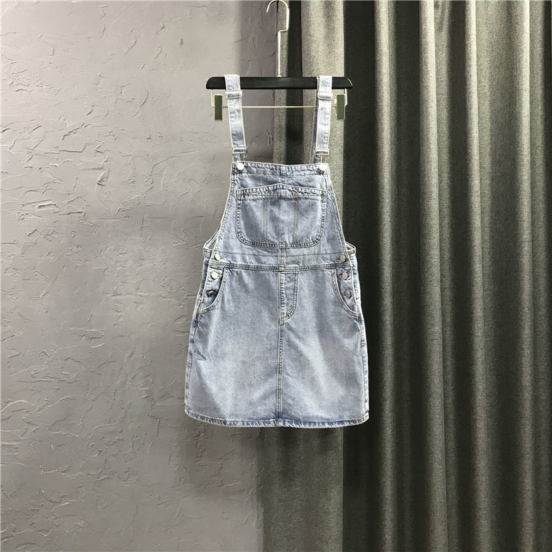 Thin And Small Sling Denim Brace Dress