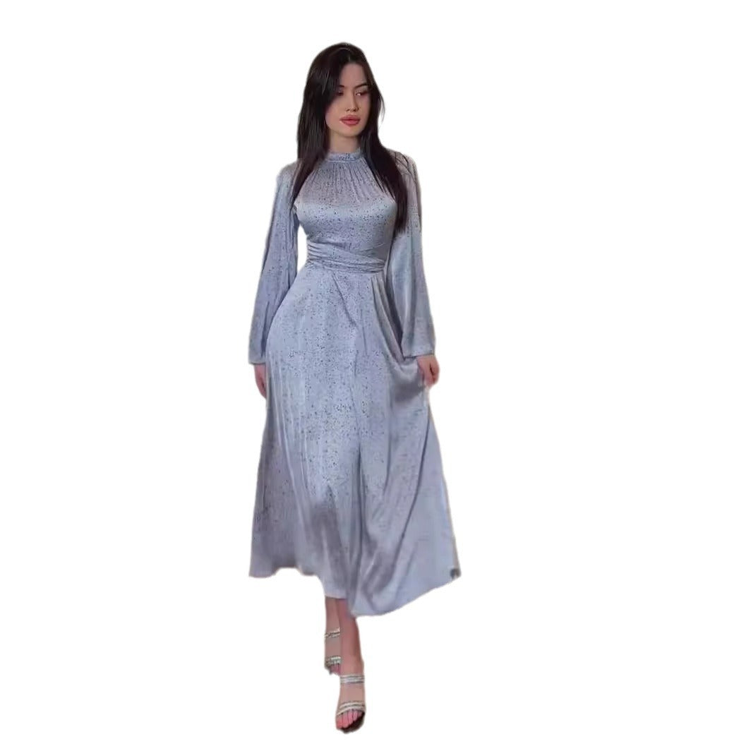 Robe Shu Feng imprimée en satin pour femme