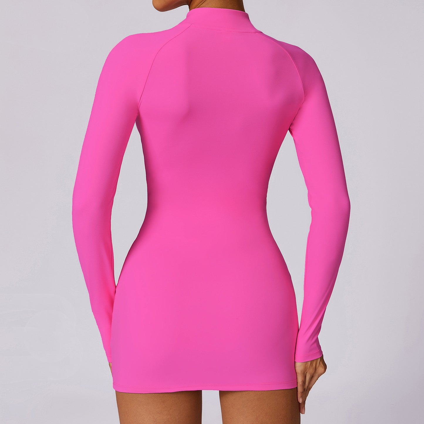 Zipper Nude Feel Tight Sports Dress