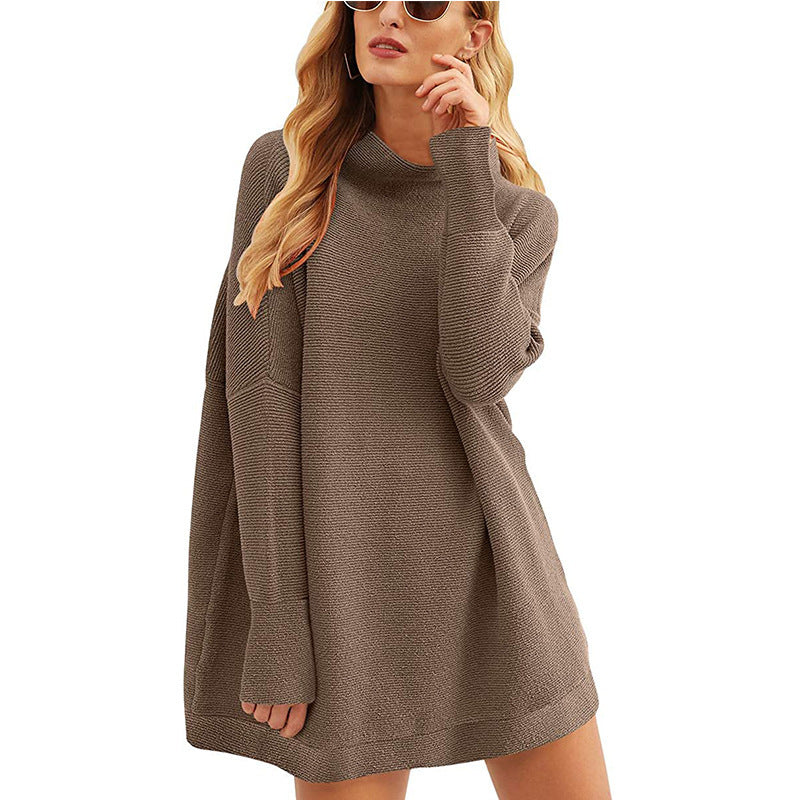 Fashion Women's Wear Top Pullover Shirt High Collar Loose Knitted Sweater For Women