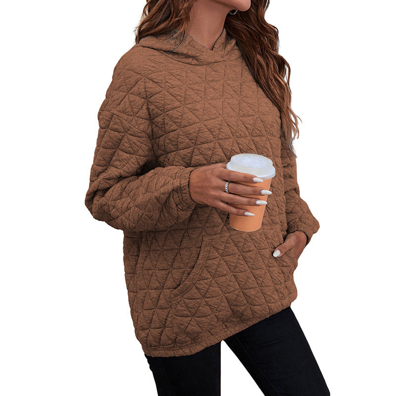 Autumn New Solid Color Hooded Sweater For Women