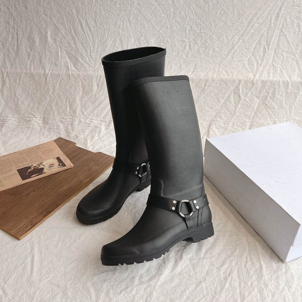 Below The Knee Buckle Knight Boots Waterproof