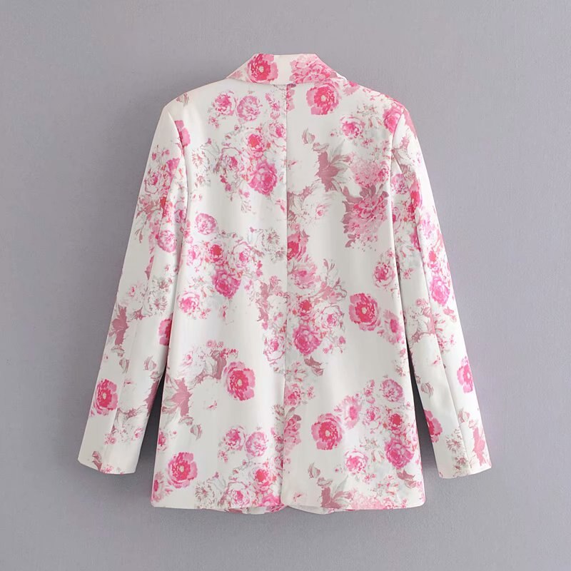 Chaqueta traje rosa flores 