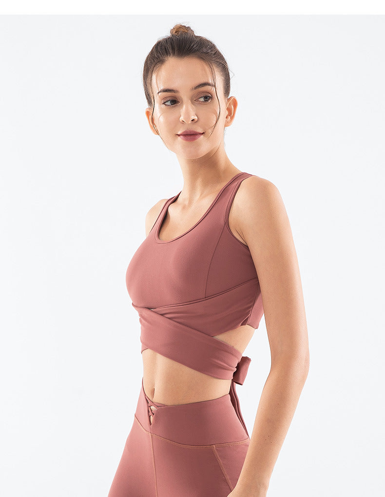 Soutien-gorge de sport de couleur unie pour femme