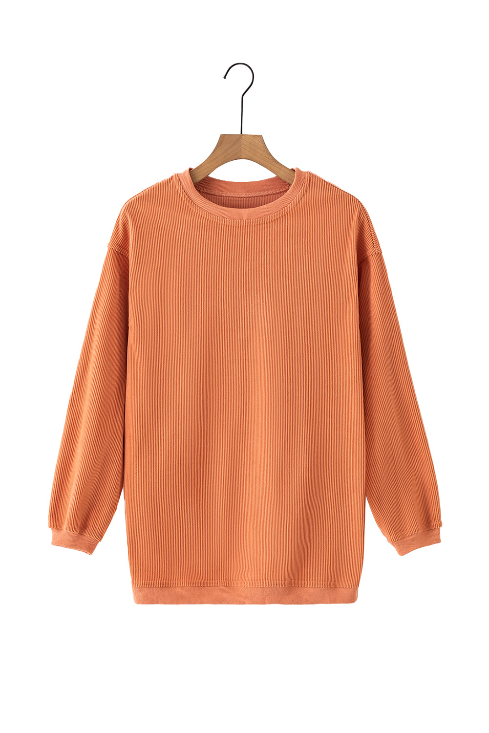 Sweat-shirt surdimensionné orange côtelé en cordon