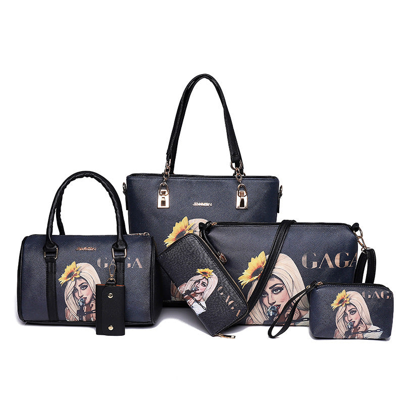 020 New Style Inkjet Female Bag Fashion Cartoon Printing Picture-Child Bag Handbag Simple One-Shoulder Big Bag