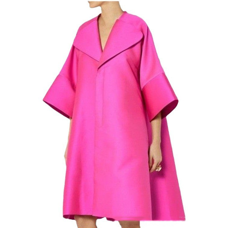 Vestido de viaje con temperamento de color liso para mujer