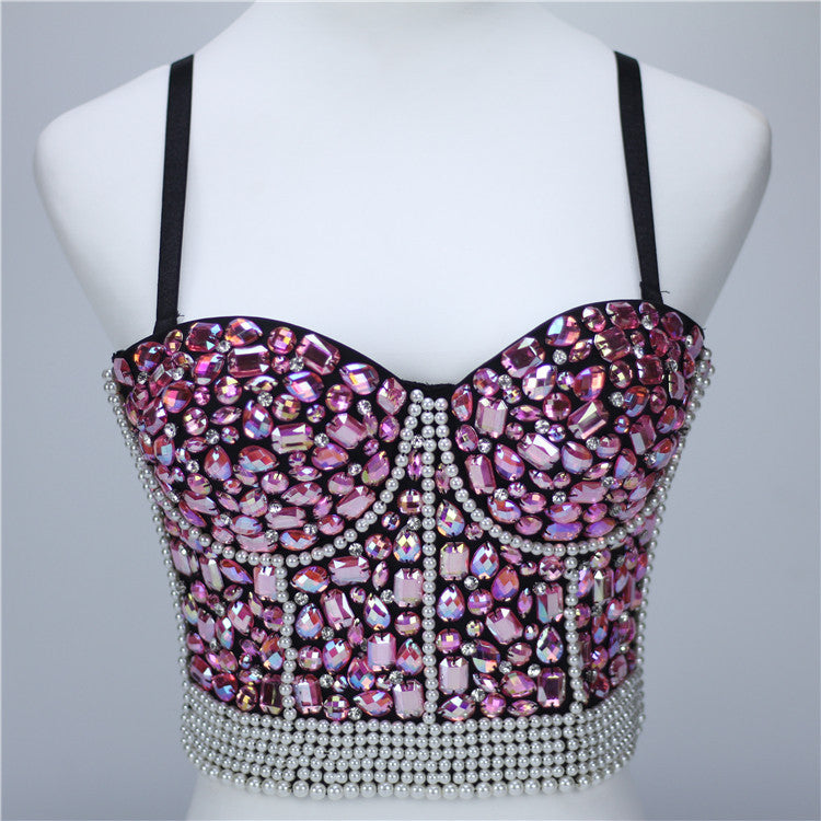 Beaded navel ultra-short top