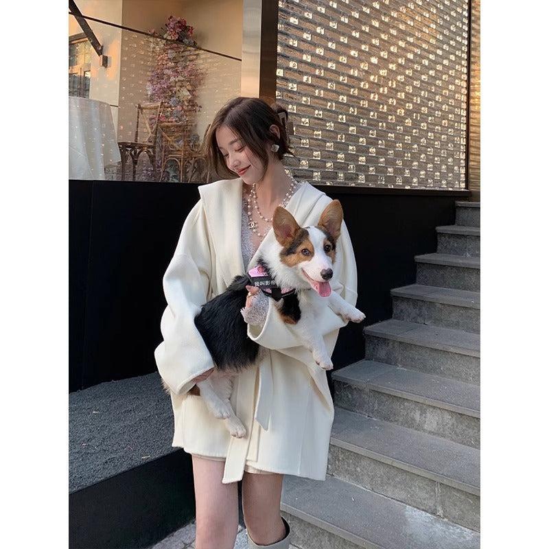 Autumn And Winter Double-faced Woolen Goods Cashmere Coat Small-sized Woolen Coat